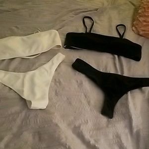 2 thong bikinis, wore once.. except white bottoms